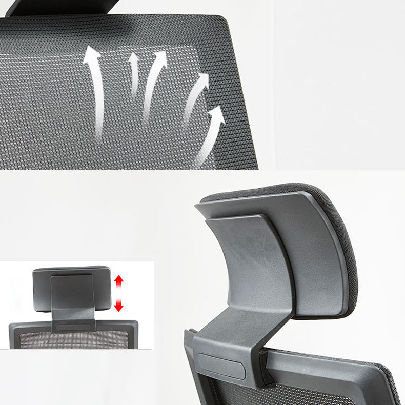 Modern Fixed Arms Chair with Wheels Mid-back Task Chair Mesh Desk Chair Clearhalo 'furn' 'furn_office_chair' 'Furniture' 'Office Chairs' 'Office Furniture' 'office_chair' 5840347