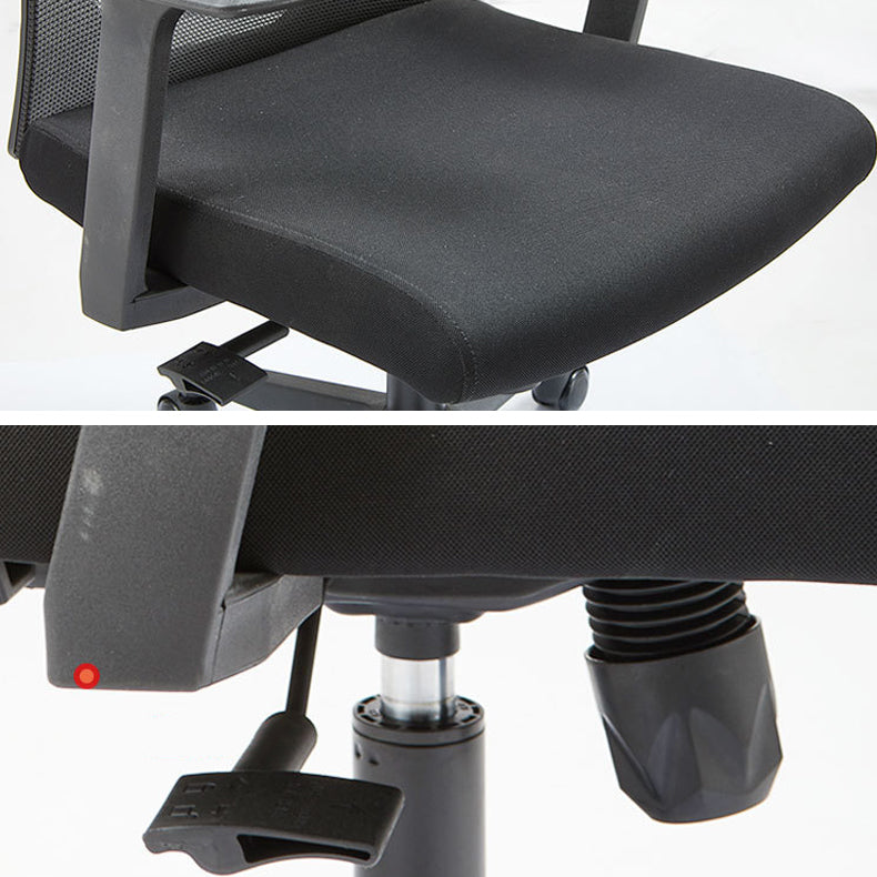 Modern Fixed Arms Chair with Wheels Mid-back Task Chair Mesh Desk Chair Clearhalo 'furn' 'furn_office_chair' 'Furniture' 'Office Chairs' 'Office Furniture' 'office_chair' 5840349
