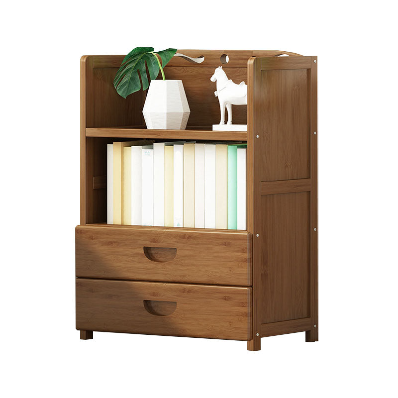 Modern Bamboo Shelf Bookcase Brown Closed Back Book Shelf for Study Room 19.7"L x 11.4"W x 31.5"H 2 Clearhalo 'Bookcases' 'furn' 'furn_bookcases' 'Furniture' 'Office Furniture' 5840610