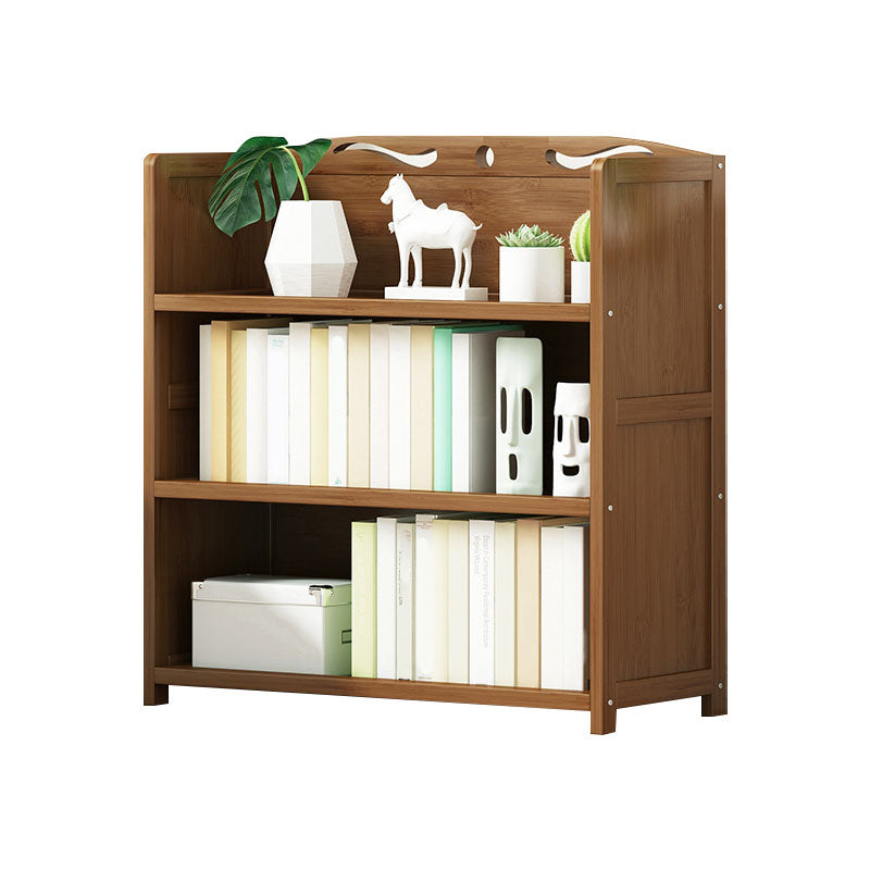 Modern Bamboo Shelf Bookcase Brown Closed Back Book Shelf for Study Room 27.6"L x 11.4"W x 31.5"H Drawer Not Included Clearhalo 'Bookcases' 'furn' 'furn_bookcases' 'Furniture' 'Office Furniture' 5840613