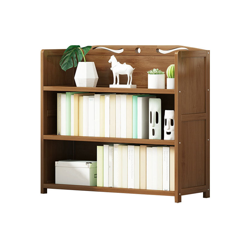 Modern Bamboo Shelf Bookcase Brown Closed Back Book Shelf for Study Room 35.4"L x 11.4"W x 31.5"H Drawer Not Included Clearhalo 'Bookcases' 'furn' 'furn_bookcases' 'Furniture' 'Office Furniture' 5840617