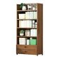 Modern Bamboo Shelf Bookcase Brown Closed Back Book Shelf for Study Room 27.6"L x 11.4"W x 66.9"H 2 Clearhalo 'Bookcases' 'furn' 'furn_bookcases' 'Furniture' 'Office Furniture' 5840642