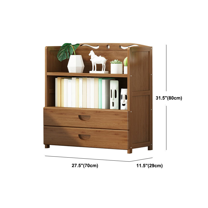 Modern Bamboo Shelf Bookcase Brown Closed Back Book Shelf for Study Room Clearhalo 'Bookcases' 'furn' 'furn_bookcases' 'Furniture' 'Office Furniture' 5840667