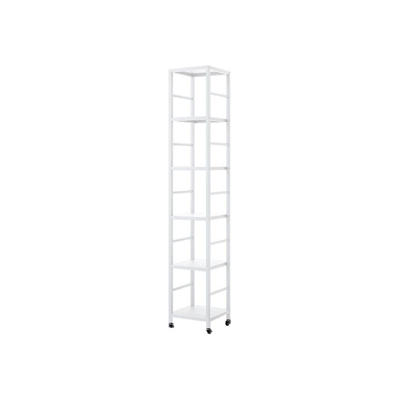 Contemporary Metal Book Shelf Open Home Shelf Bookcase with Shelves 11.8"L x 11.8"W x 65"H White Clearhalo 'Bookcases' 'furn' 'furn_bookcases' 'Furniture' 'Office Furniture' 5840673