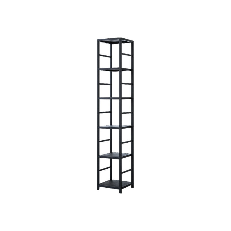 Contemporary Metal Book Shelf Open Home Shelf Bookcase with Shelves 11.8"L x 11.8"W x 65"H Black Clearhalo 'Bookcases' 'furn' 'furn_bookcases' 'Furniture' 'Office Furniture' 5840675