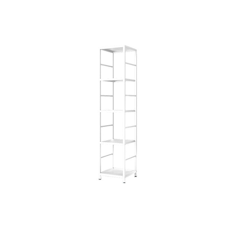 Contemporary Metal Book Shelf Open Home Shelf Bookcase with Shelves 11.8"L x 11.8"W x 52.4"H White Clearhalo 'Bookcases' 'furn' 'furn_bookcases' 'Furniture' 'Office Furniture' 5840677