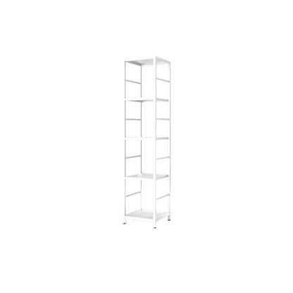 Contemporary Metal Book Shelf Open Home Shelf Bookcase with Shelves 11.8"L x 11.8"W x 52.4"H White Clearhalo 'Bookcases' 'furn' 'furn_bookcases' 'Furniture' 'Office Furniture' 5840677