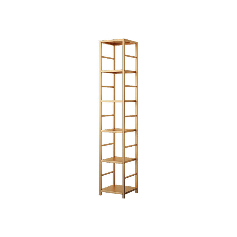 Contemporary Metal Book Shelf Open Home Shelf Bookcase with Shelves 11.8"L x 11.8"W x 65"H Gold Clearhalo 'Bookcases' 'furn' 'furn_bookcases' 'Furniture' 'Office Furniture' 5840678