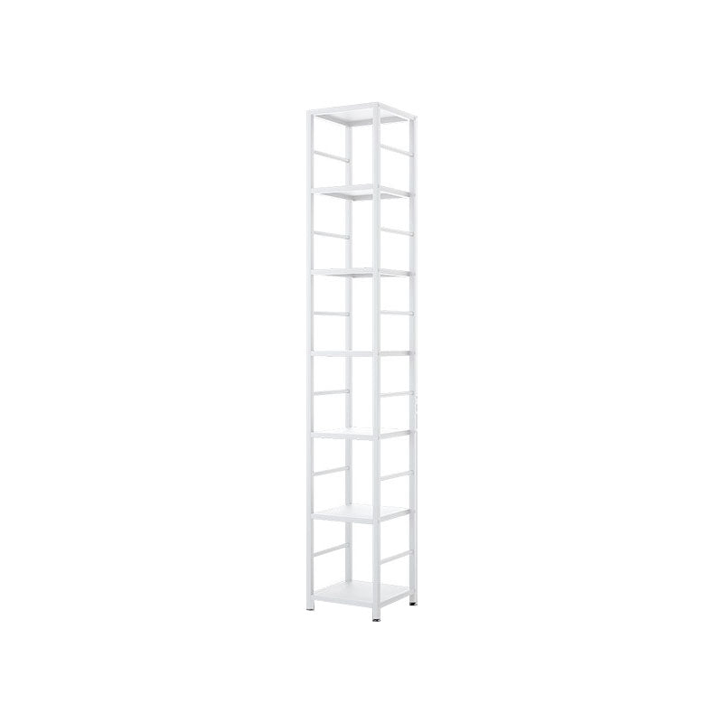 Contemporary Metal Book Shelf Open Home Shelf Bookcase with Shelves 11.8"L x 11.8"W x 77.6"H White Clearhalo 'Bookcases' 'furn' 'furn_bookcases' 'Furniture' 'Office Furniture' 5840682