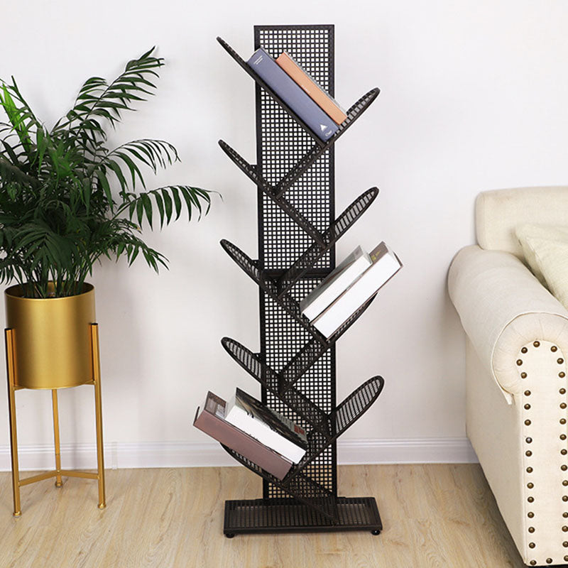 Contemporary Metal Book Shelf Vertical Etagere Shelf Bookcase for Study Room