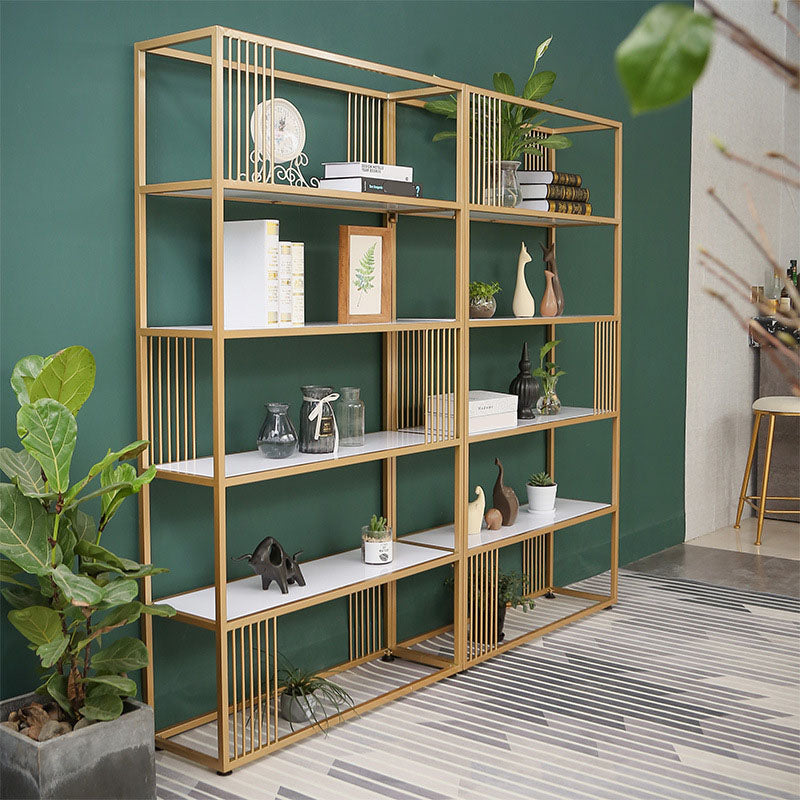Modern Metal and Wooden Book Shelf Open Home Shelf Bookcase with Shelves Clearhalo 'Bookcases' 'furn' 'furn_bookcases' 'Furniture' 'Office Furniture' 5840730
