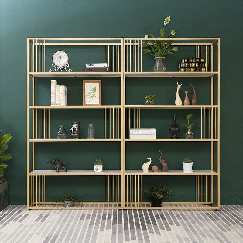 Modern Metal and Wooden Book Shelf Open Home Shelf Bookcase with Shelves Clearhalo 'Bookcases' 'furn' 'furn_bookcases' 'Furniture' 'Office Furniture' 5840732