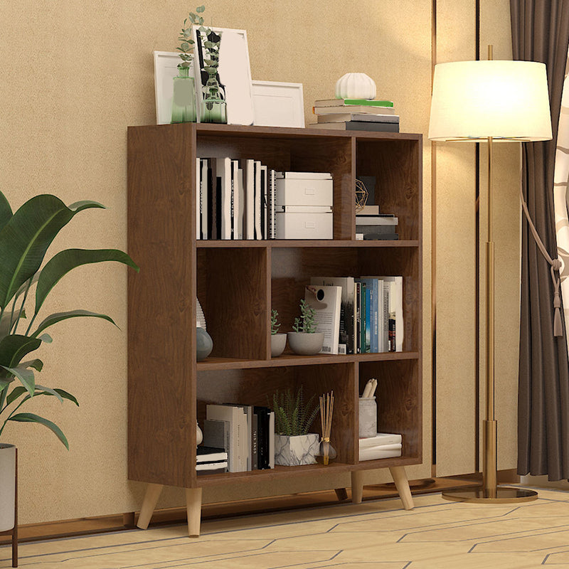 Libreria contemporanea con scaffali in legno ingegnerizzato in legno con scaffali