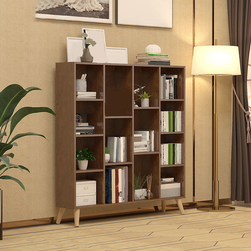 Libreria contemporanea con scaffali in legno ingegnerizzato in legno con scaffali