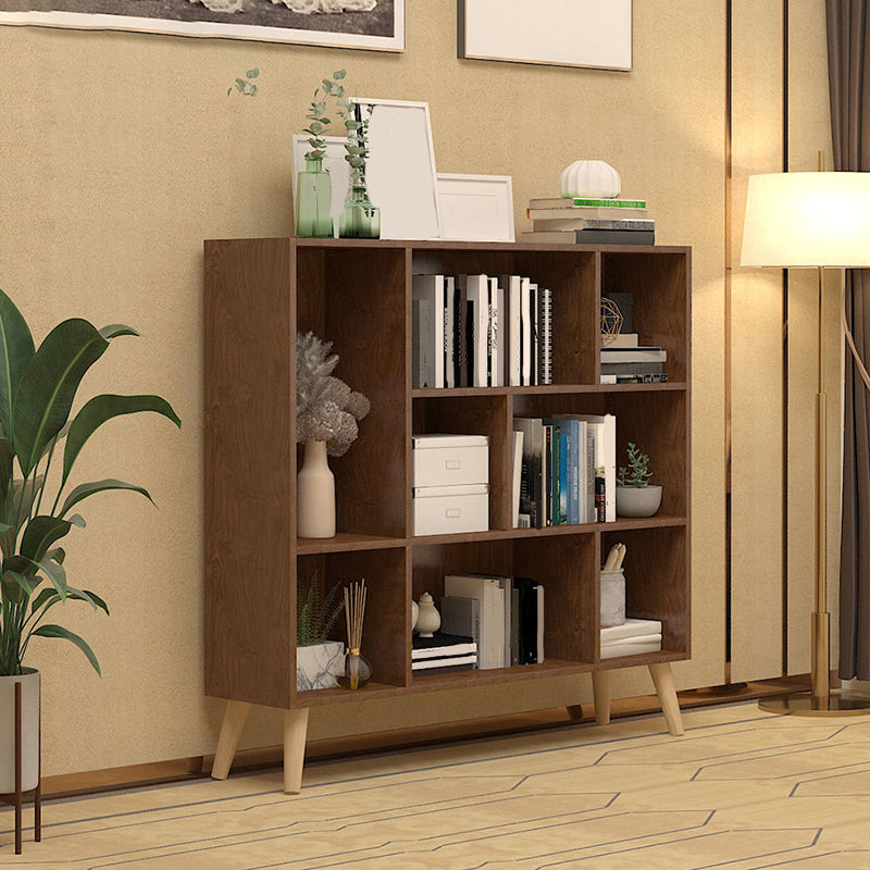 Libreria contemporanea con scaffali in legno ingegnerizzato in legno con scaffali