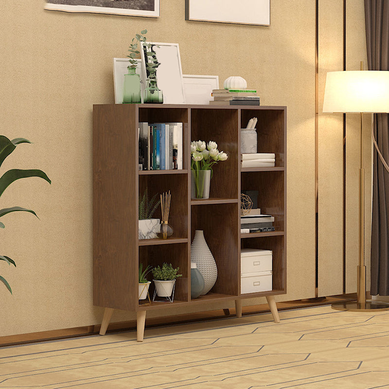 Libreria contemporanea con scaffali in legno ingegnerizzato in legno con scaffali