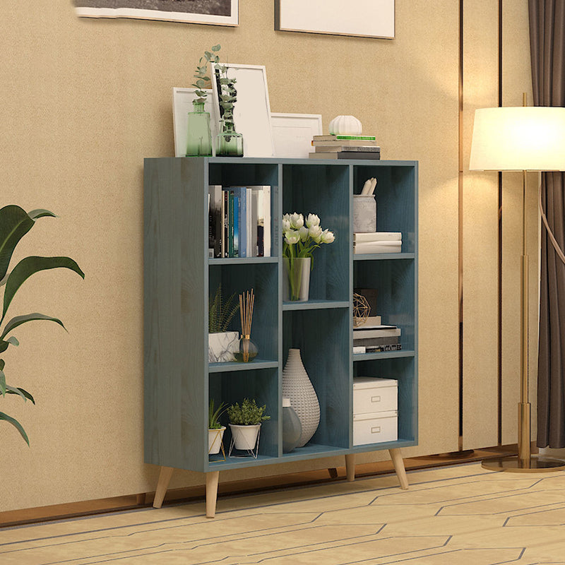 Libreria contemporanea con scaffali in legno ingegnerizzato in legno con scaffali