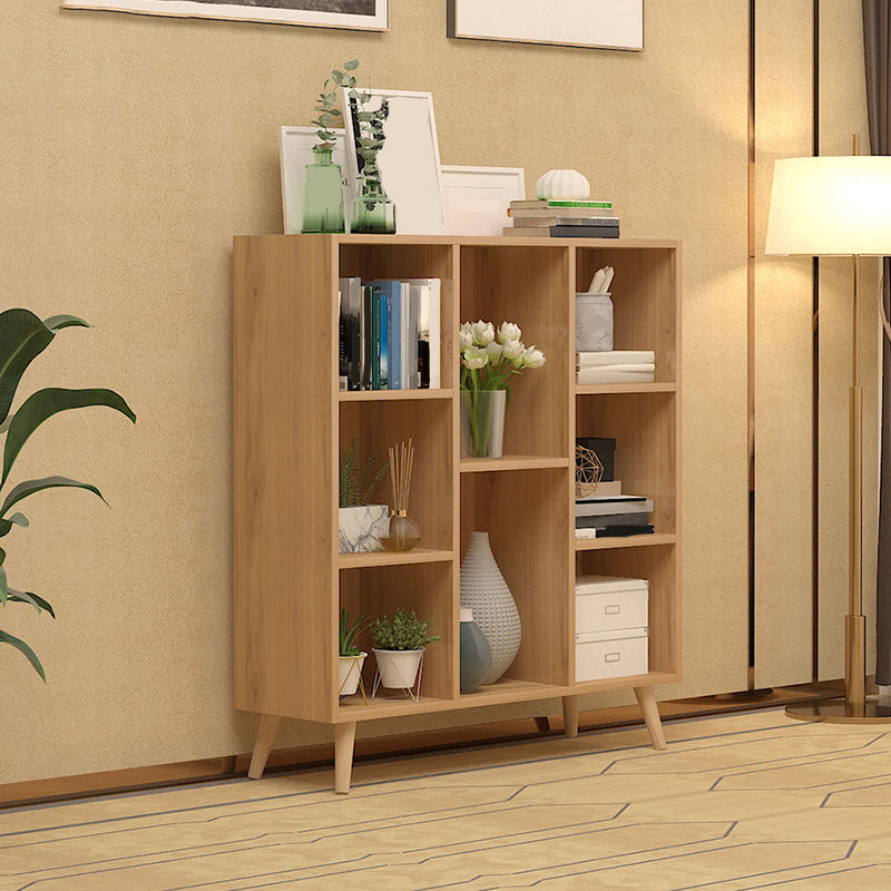 Libreria contemporanea con scaffali in legno ingegnerizzato in legno con scaffali