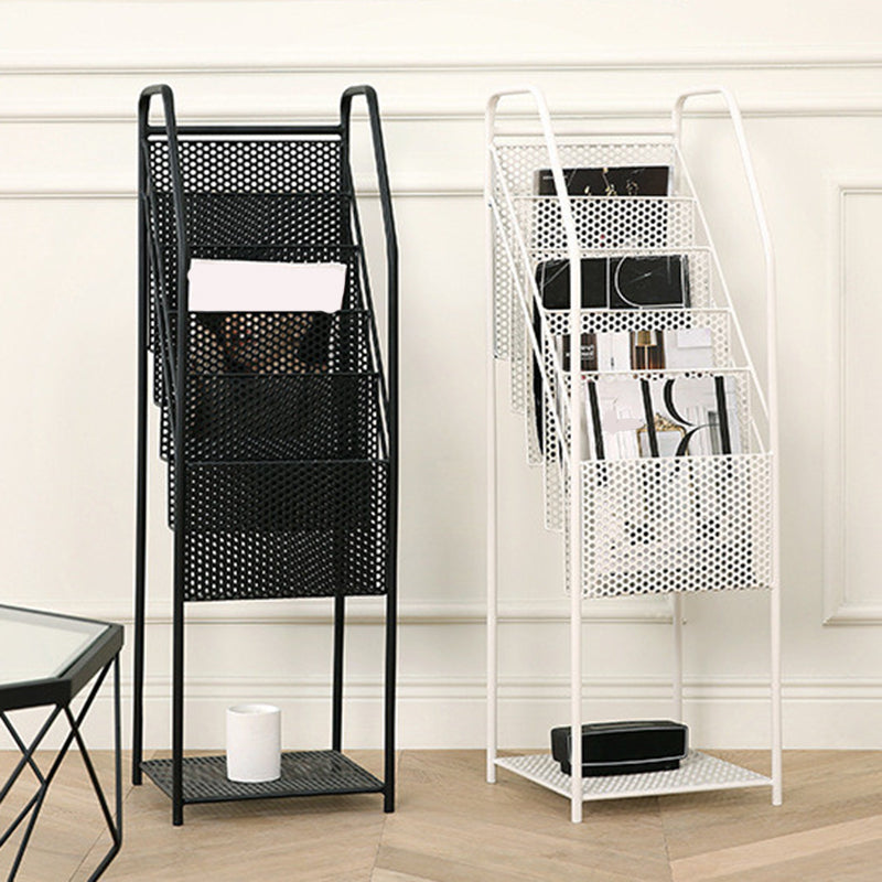 Modern Metal Bookshelf Geometric Closed Back Bookcase in Burnish Clearhalo 'Bookcases' 'furn' 'furn_bookcases' 'Furniture' 'Office Furniture' 5840835