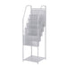 Modern Metal Bookshelf Geometric Closed Back Bookcase in Burnish Grey Clearhalo 'Bookcases' 'furn' 'furn_bookcases' 'Furniture' 'Office Furniture' 5840838