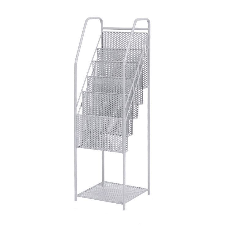 Modern Metal Bookshelf Geometric Closed Back Bookcase in Burnish Grey Clearhalo 'Bookcases' 'furn' 'furn_bookcases' 'Furniture' 'Office Furniture' 5840838