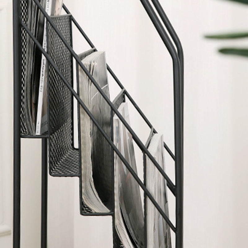 Modern Metal Bookshelf Geometric Closed Back Bookcase in Burnish Clearhalo 'Bookcases' 'furn' 'furn_bookcases' 'Furniture' 'Office Furniture' 5840842