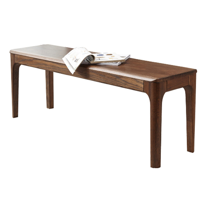 Rectangle Brown Seating Bench Modern Solid Wood Entryway and Bedroom Bench 49"L x 12"W x 17"H Clearhalo 'Benches' 'Chairs & Seating' 'furn' 'furn_benches' 'Furniture' 'Living Room Furniture' 5840887