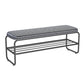 Glam Metal Seating Bench 17.7" H Cushioned Entryway Bench with Legs Black Clearhalo 'Benches' 'Chairs & Seating' 'furn' 'furn_benches' 'Furniture' 'Living Room Furniture' 5840928