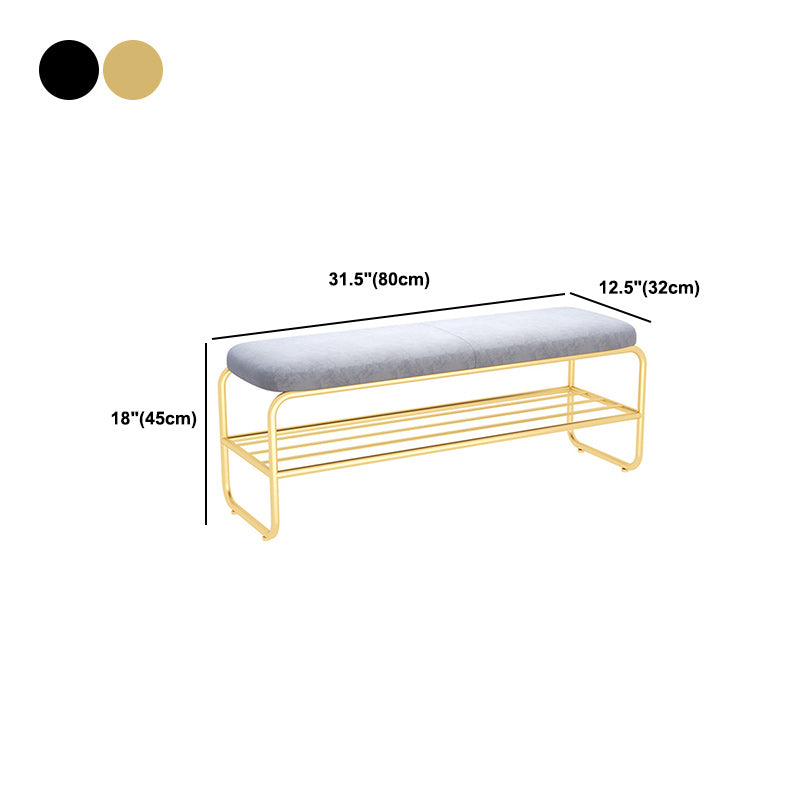 Glam Metal Seating Bench 17.7" H Cushioned Entryway Bench with Legs Clearhalo 'Benches' 'Chairs & Seating' 'furn' 'furn_benches' 'Furniture' 'Living Room Furniture' 5840930