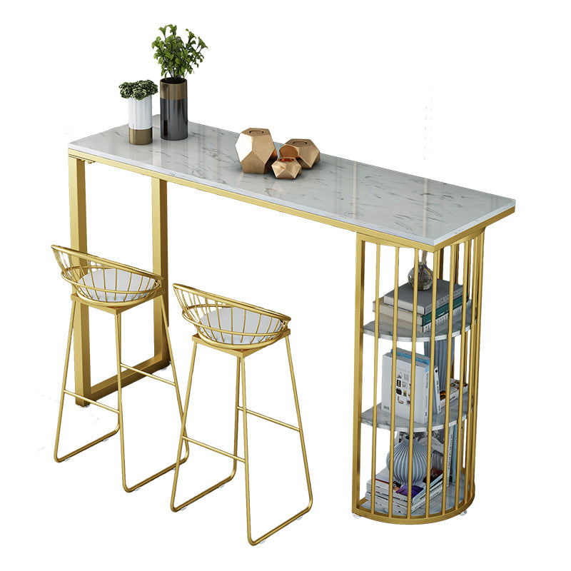 Glam Juego de mesa de bar de 1/3 piezas, mesa de mostrador de piedra con taburetes altos para sala de estar