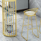 Glam Juego de mesa de bar de 1/3 piezas, mesa de mostrador de piedra con taburetes altos para sala de estar