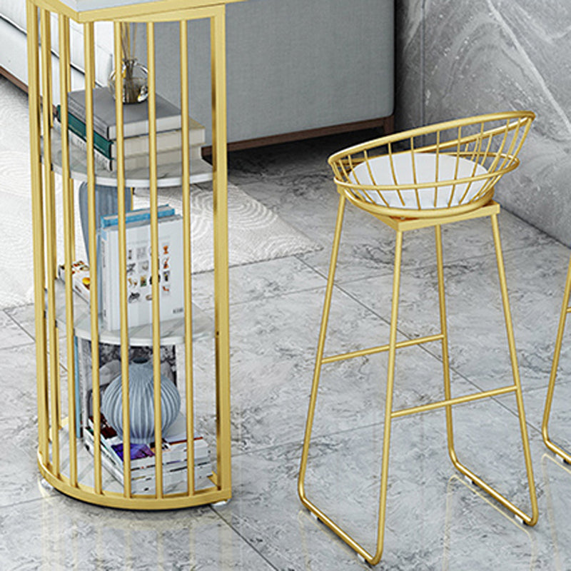 Glam Juego de mesa de bar de 1/3 piezas, mesa de mostrador de piedra con taburetes altos para sala de estar