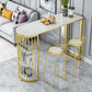 Glam Juego de mesa de bar de 1/3 piezas, mesa de mostrador de piedra con taburetes altos para sala de estar