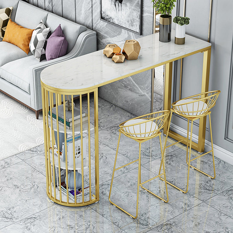 Glam Juego de mesa de bar de 1/3 piezas, mesa de mostrador de piedra con taburetes altos para sala de estar