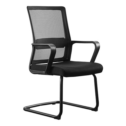Contemporary Mesh Desk Chair with Nylon Legs Black Office Chair Matte Black 1 Piece Clearhalo 'furn' 'furn_office_chair' 'Furniture' 'Office Chairs' 'Office Furniture' 'office_chair' 5842444