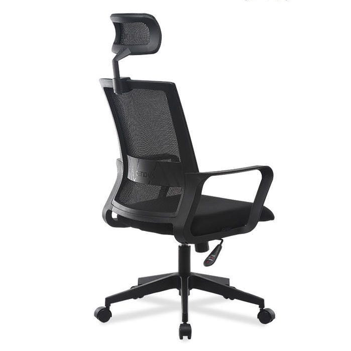 Contemporary Mesh Desk Chair with Nylon Legs Black Office Chair Clearhalo 'furn' 'furn_office_chair' 'Furniture' 'Office Chairs' 'Office Furniture' 'office_chair' 5842456