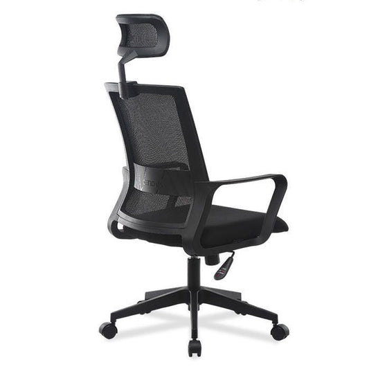 Contemporary Mesh Desk Chair with Nylon Legs Black Office Chair Clearhalo 'furn' 'furn_office_chair' 'Furniture' 'Office Chairs' 'Office Furniture' 'office_chair' 5842456