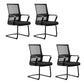 Contemporary Mesh Desk Chair with Nylon Legs Black Office Chair Matte Black 4 Piece Set Clearhalo 'furn' 'furn_office_chair' 'Furniture' 'Office Chairs' 'Office Furniture' 'office_chair' 5842459