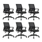 Contemporary Mesh Desk Chair with Nylon Legs Black Office Chair Black 6 Piece Set Clearhalo 'furn' 'furn_office_chair' 'Furniture' 'Office Chairs' 'Office Furniture' 'office_chair' 5842462