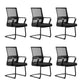 Contemporary Mesh Desk Chair with Nylon Legs Black Office Chair Matte Black 6 Piece Set Clearhalo 'furn' 'furn_office_chair' 'Furniture' 'Office Chairs' 'Office Furniture' 'office_chair' 5842463