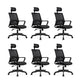 Contemporary Mesh Desk Chair with Nylon Legs Black Office Chair Textured Black 6 Piece Set Clearhalo 'furn' 'furn_office_chair' 'Furniture' 'Office Chairs' 'Office Furniture' 'office_chair' 5842465