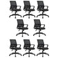 Contemporary Mesh Desk Chair with Nylon Legs Black Office Chair Black 8 Piece Set Clearhalo 'furn' 'furn_office_chair' 'Furniture' 'Office Chairs' 'Office Furniture' 'office_chair' 5842466