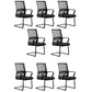 Contemporary Mesh Desk Chair with Nylon Legs Black Office Chair Matte Black 8 Piece Set Clearhalo 'furn' 'furn_office_chair' 'Furniture' 'Office Chairs' 'Office Furniture' 'office_chair' 5842467