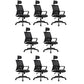 Contemporary Mesh Desk Chair with Nylon Legs Black Office Chair Textured Black 8 Piece Set Clearhalo 'furn' 'furn_office_chair' 'Furniture' 'Office Chairs' 'Office Furniture' 'office_chair' 5842469