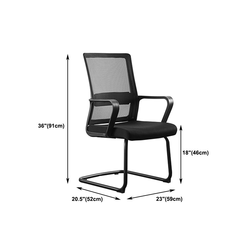 Contemporary Mesh Desk Chair with Nylon Legs Black Office Chair Clearhalo 'furn' 'furn_office_chair' 'Furniture' 'Office Chairs' 'Office Furniture' 'office_chair' 5842472