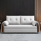 Linen Square Sofa Bed Slipcovered Tufted Back Sofa with Storage in Grey 94.5"L x 32"W x 32"H Clearhalo 'furn' 'furn_sofas' 'Furniture' 'Living Room Furniture' 'Sofa' 'sofas' 5842853