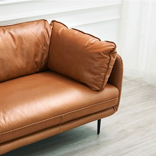 Zeitgenössisches Smoking -Arm -Sofa 38,58 "breites Kunstledersofa mit losen Rücken