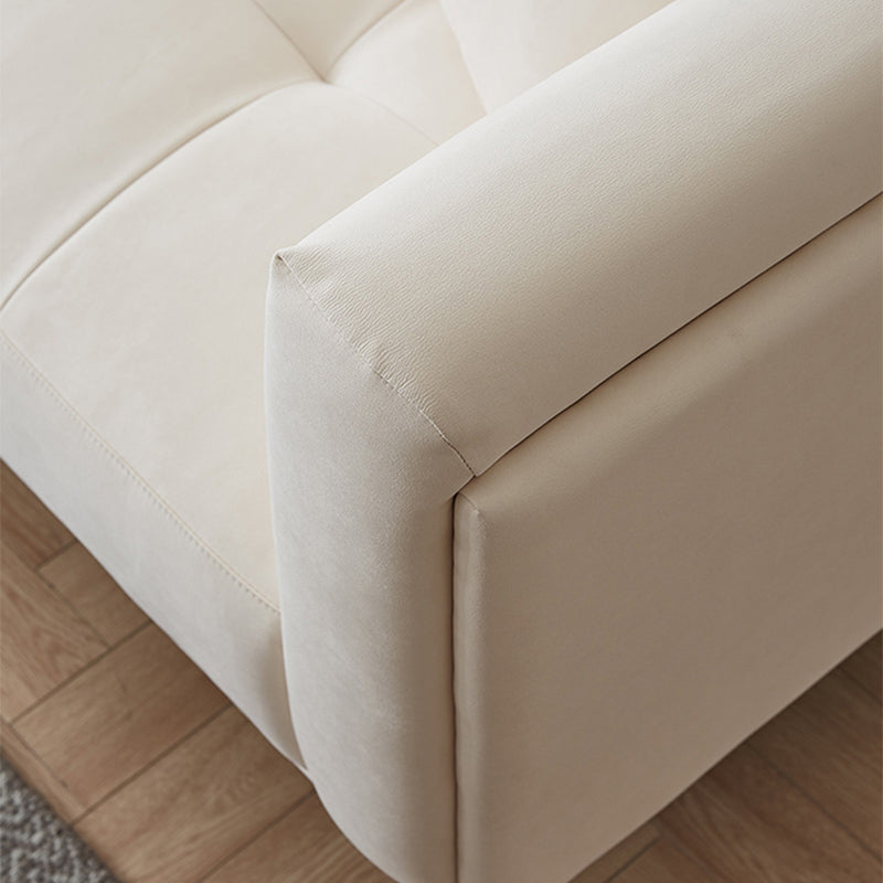 White Tuxedo Arm Sofa Contemporary Sofa with Bolster Pillows for Living Room Clearhalo 'furn' 'furn_sofas' 'Furniture' 'Living Room Furniture' 'Sofa' 'sofas' 5842967