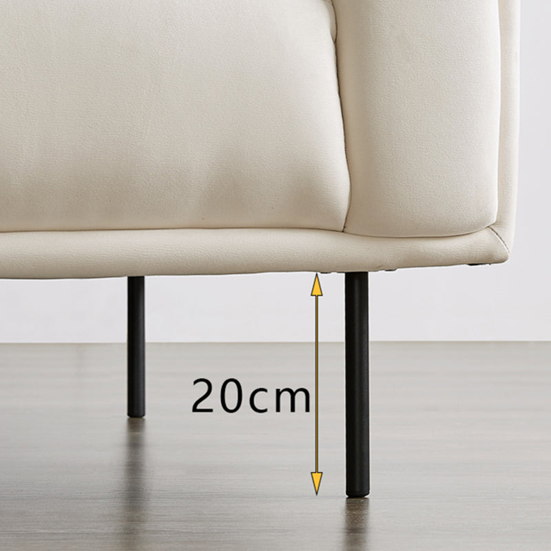 White Tuxedo Arm Sofa Contemporary Sofa with Bolster Pillows for Living Room Clearhalo 'furn' 'furn_sofas' 'Furniture' 'Living Room Furniture' 'Sofa' 'sofas' 5842969