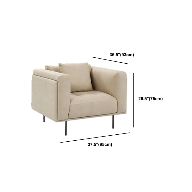 White Tuxedo Arm Sofa Contemporary Sofa with Bolster Pillows for Living Room Clearhalo 'furn' 'furn_sofas' 'Furniture' 'Living Room Furniture' 'Sofa' 'sofas' 5842973